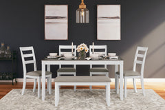 Floridian Furniture - Ashley Furniture - Stonehollow Dining Room - RECT DRM Table Set (6/CN) / White/Gray - D382-325