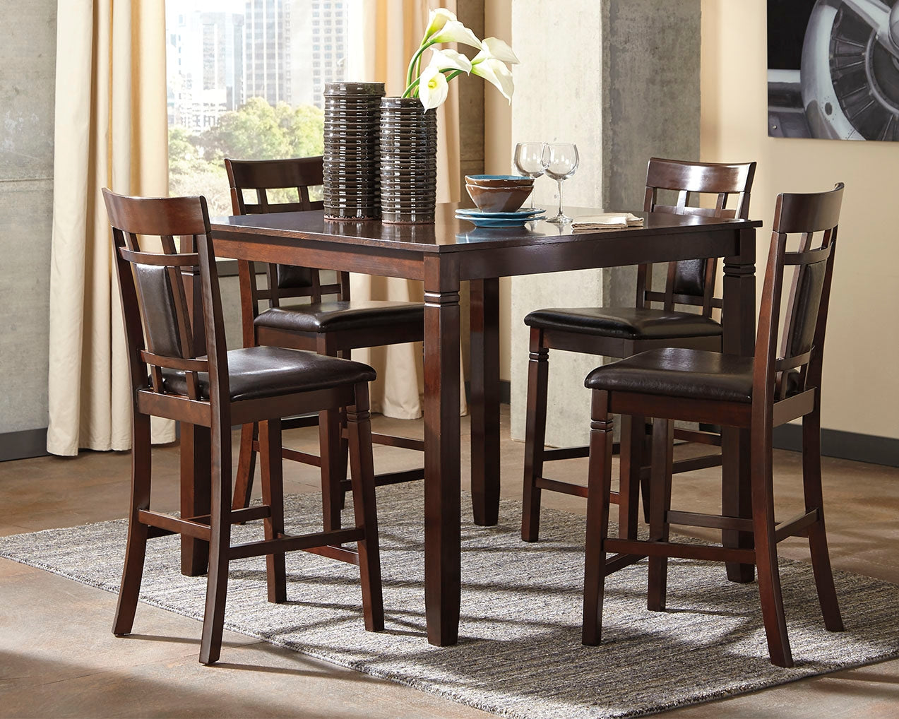 Floridian Furniture - Ashley Furniture - Bennox Dining Room - Dining Room Table Set (6/CN) / Brown - D384-325