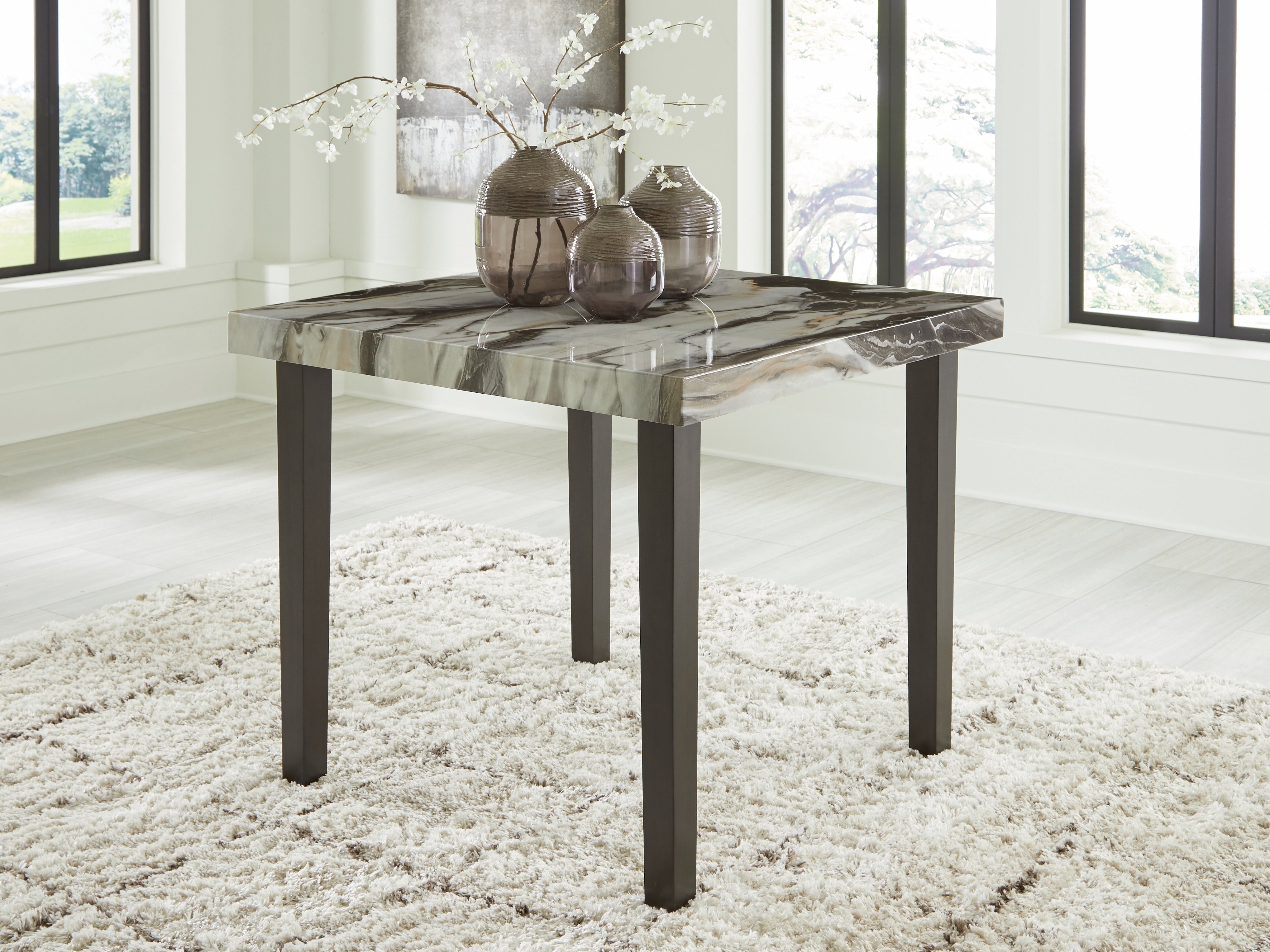 Floridian Furniture - Ashley Furniture - Jeshina Counter Height Dining Table - Square DRM Counter Table / Dark Brown/Beige - PCD581-13