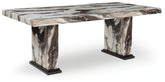 Floridian Furniture - Ashley Furniture - Jeshina Dining Table - Dining Table / Dark Brown/Beige - PCD581D4