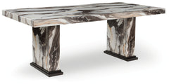 Floridian Furniture - Ashley Furniture - Jeshina Dining Table - Dining Table / Dark Brown/Beige - PCD581D4