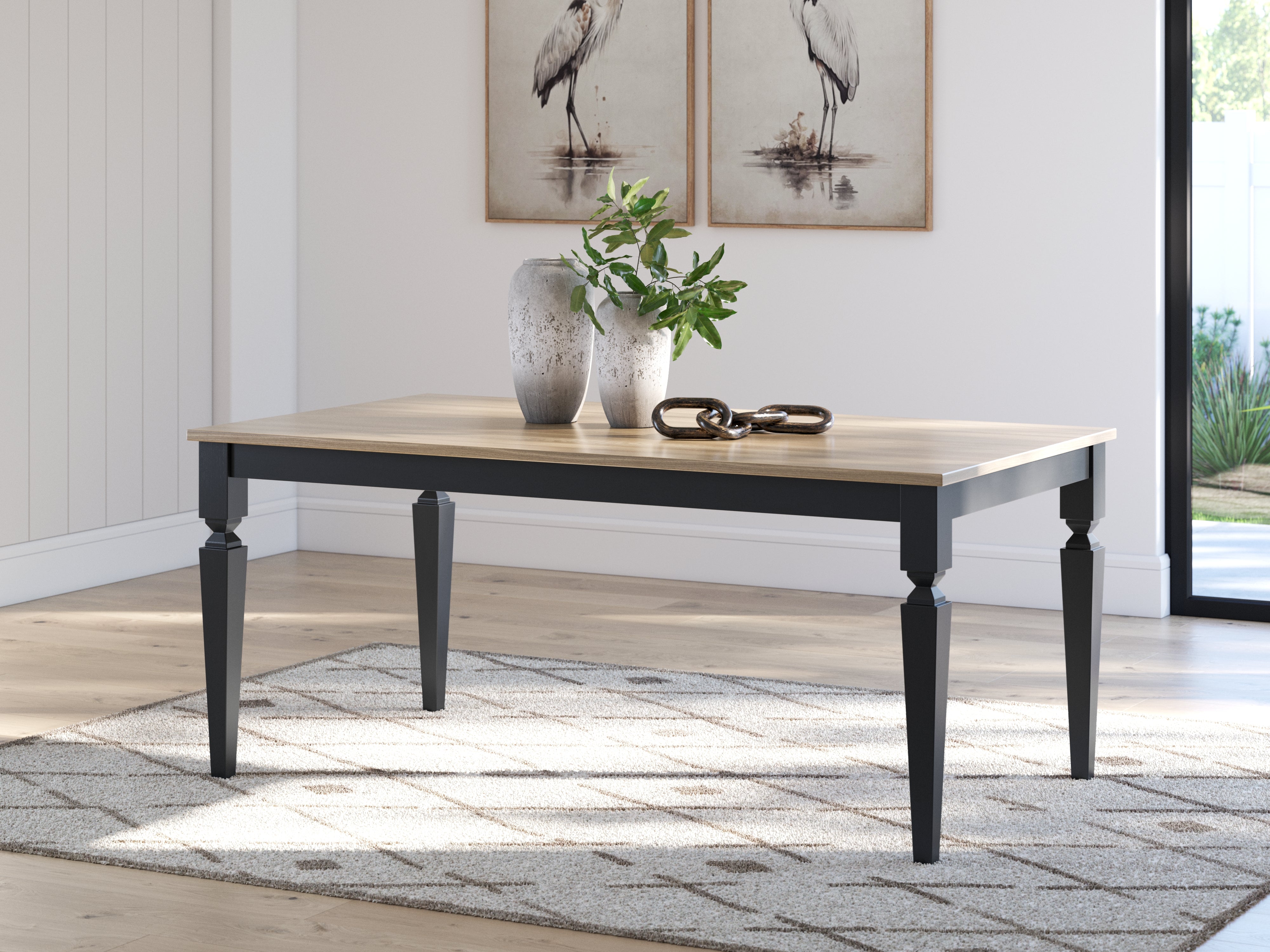 Floridian Furniture - Ashley Furniture - Brenkerton Dining Table - Rectangular Dining Room Table / Grayish Brown/Black - PCD591-25