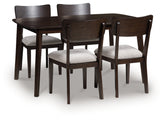 Floridian Furniture - Ashley Furniture - Mallenette Dining Table and 4 Chairs (Set of 5) - Dining Room Table Set (5/CN) / Merlot - PCD607-225