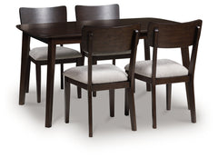Floridian Furniture - Ashley Furniture - Mallenette Dining Table and 4 Chairs (Set of 5) - Dining Room Table Set (5/CN) / Merlot - PCD607-225