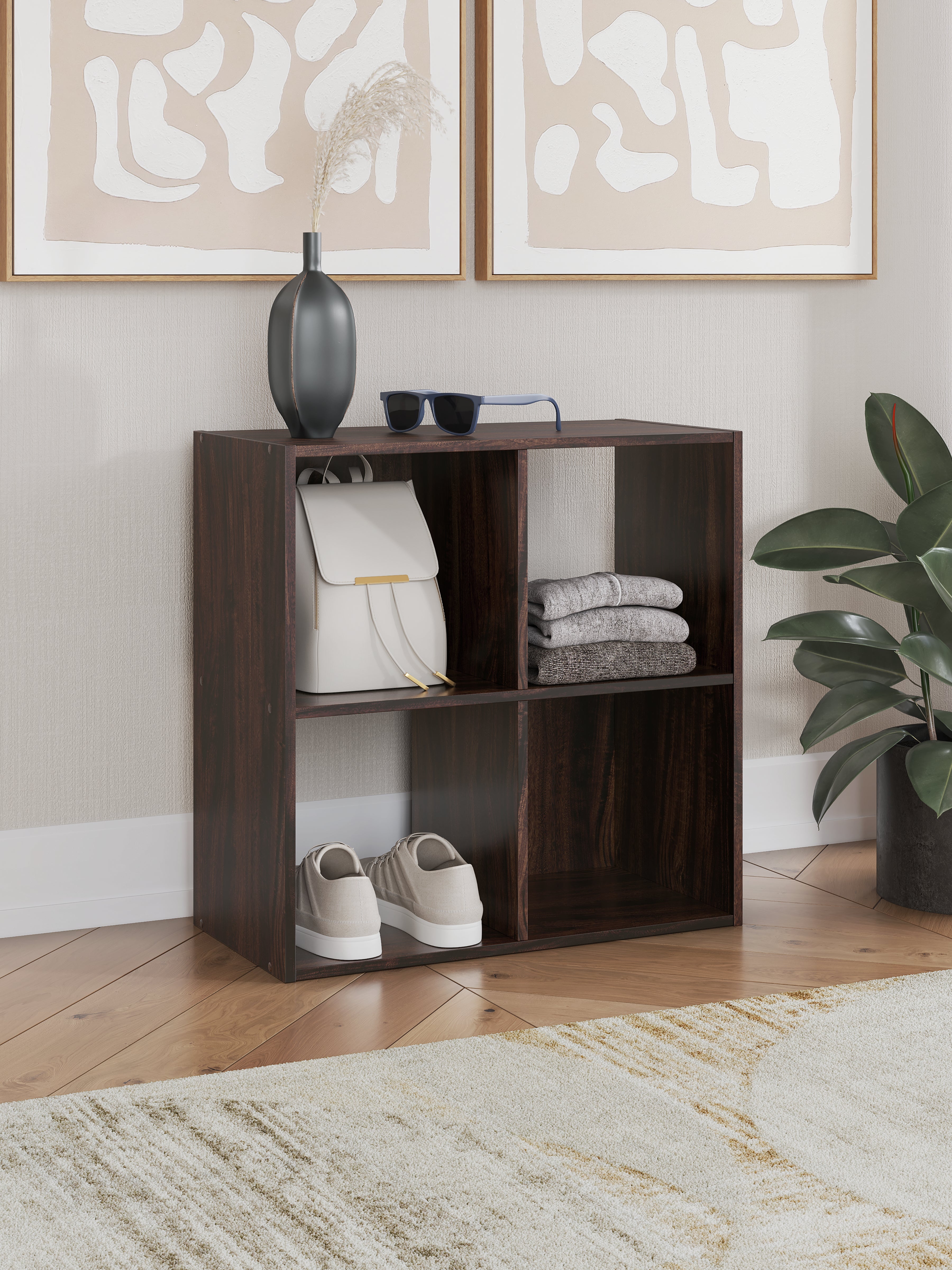 Floridian Furniture - Ashley Furniture - Glosmount Four Cube Organizer - Four Cube Organizer / Cherry/Light Brown - EA1055-2X2