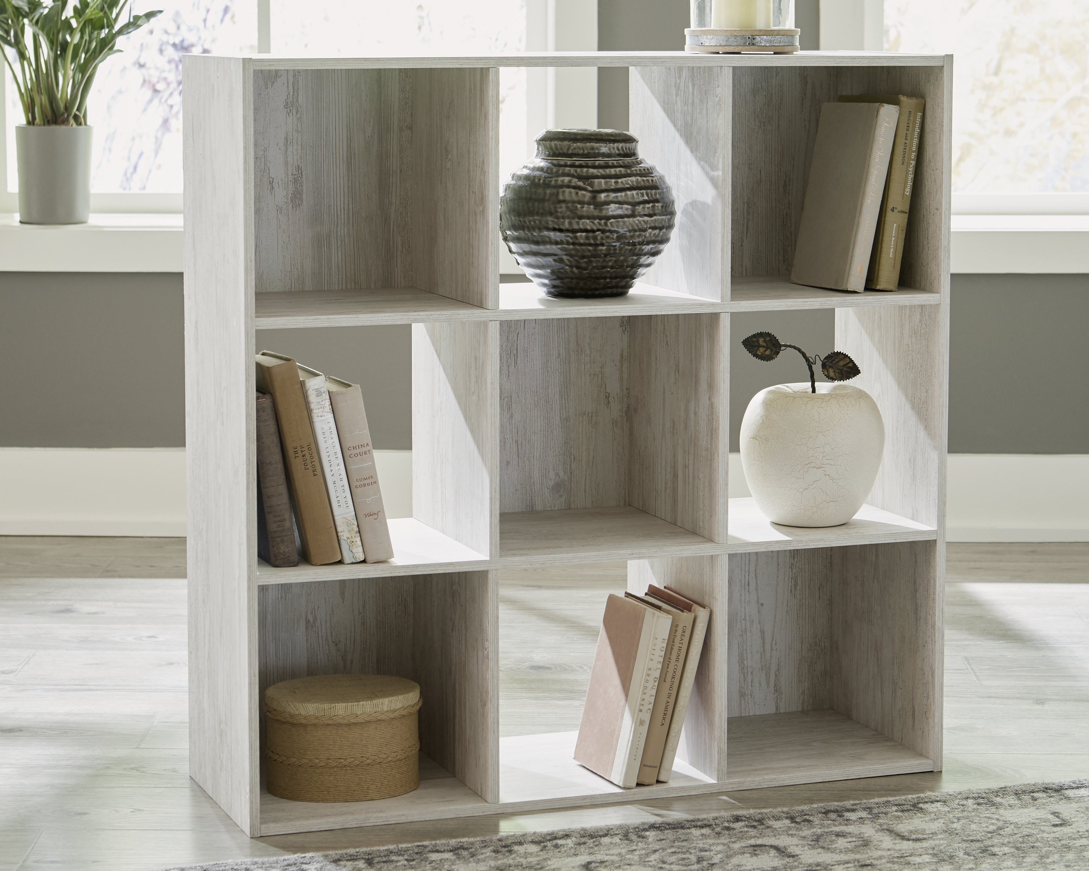 Floridian Furniture - Ashley Furniture - Paxberry Nine Cube Organizer - Nine Cube Organizer / Whitewash - EA1811-3X3