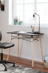 Floridian Furniture - Ashley Furniture - Jaspeni Office Desk - Home Office Desk / Black/Natural - H020-10