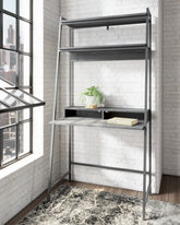 Floridian Furniture - Ashley Furniture - Yarlow Office Desk - Home Office Desk and Shelf / Black - H215-27