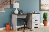 Floridian Furniture - Ashley Furniture - Shawburn Office Desk - Home Office Desk / White/Dark Charcoal Gray - H4121-34