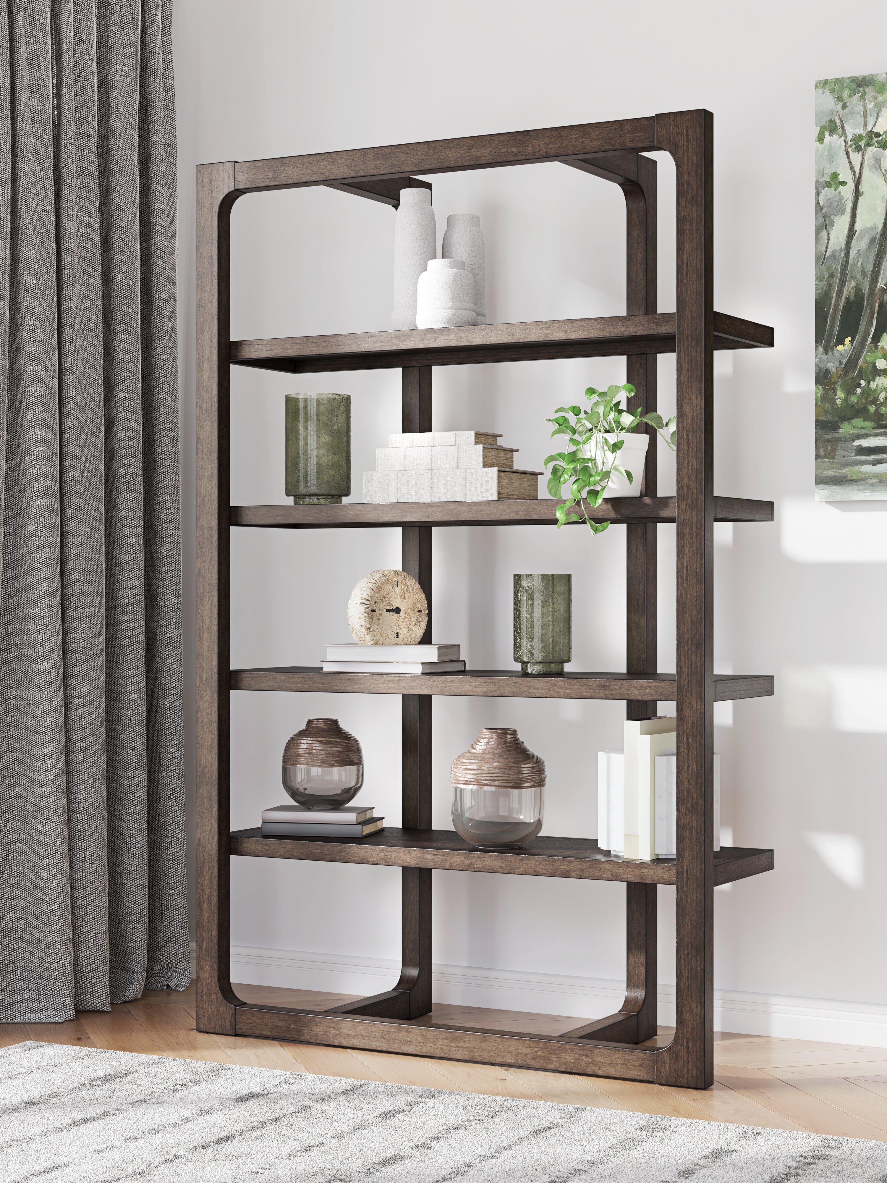 Floridian Furniture - Ashley Furniture - Breckington Bookcase - Bookcase / Dark Brown - H556-70