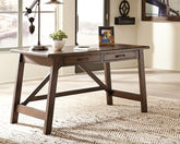 Floridian Furniture - Ashley Furniture - Baldridge Office Desk - Home Office Large Leg Desk / Rustic Brown - H675-44