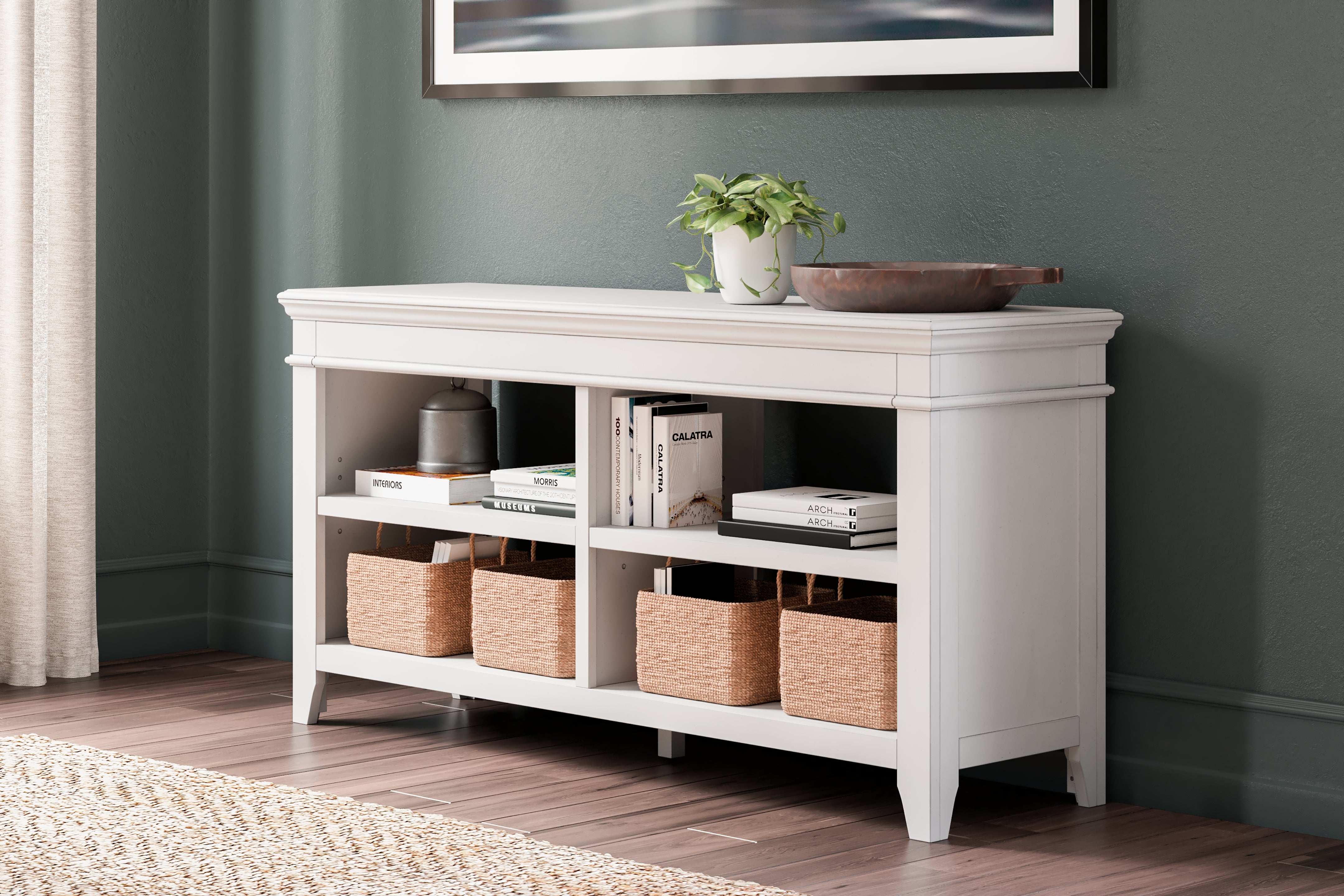 Floridian Furniture - Ashley Furniture - Kanwyn Credenza - Credenza / Whitewash - H777-46