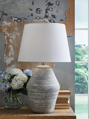 Floridian Furniture - Ashley Furniture - Lawrock Lighting - Terracotta Table Lamp (1/CN) / Antique Blue - L100834