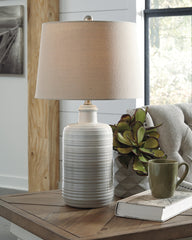 Floridian Furniture - Ashley Furniture - Marnina Lighting - Ceramic Table Lamp (Set of 2) / Taupe - L121854