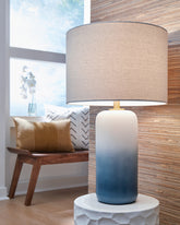 Floridian Furniture - Ashley Furniture - Lemrich Lighting - Table Lamp (Set of 2) / White/Teal - L123874X2