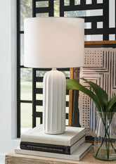 Floridian Furniture - Ashley Furniture - Clarkland Lighting - Ceramic Table Lamp (Set of 2) / White - L177974