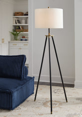 Floridian Furniture - Ashley Furniture - Cashner Lighting - Metal Floor Lamp (1/CN) / Black/Gold Finish - L206101