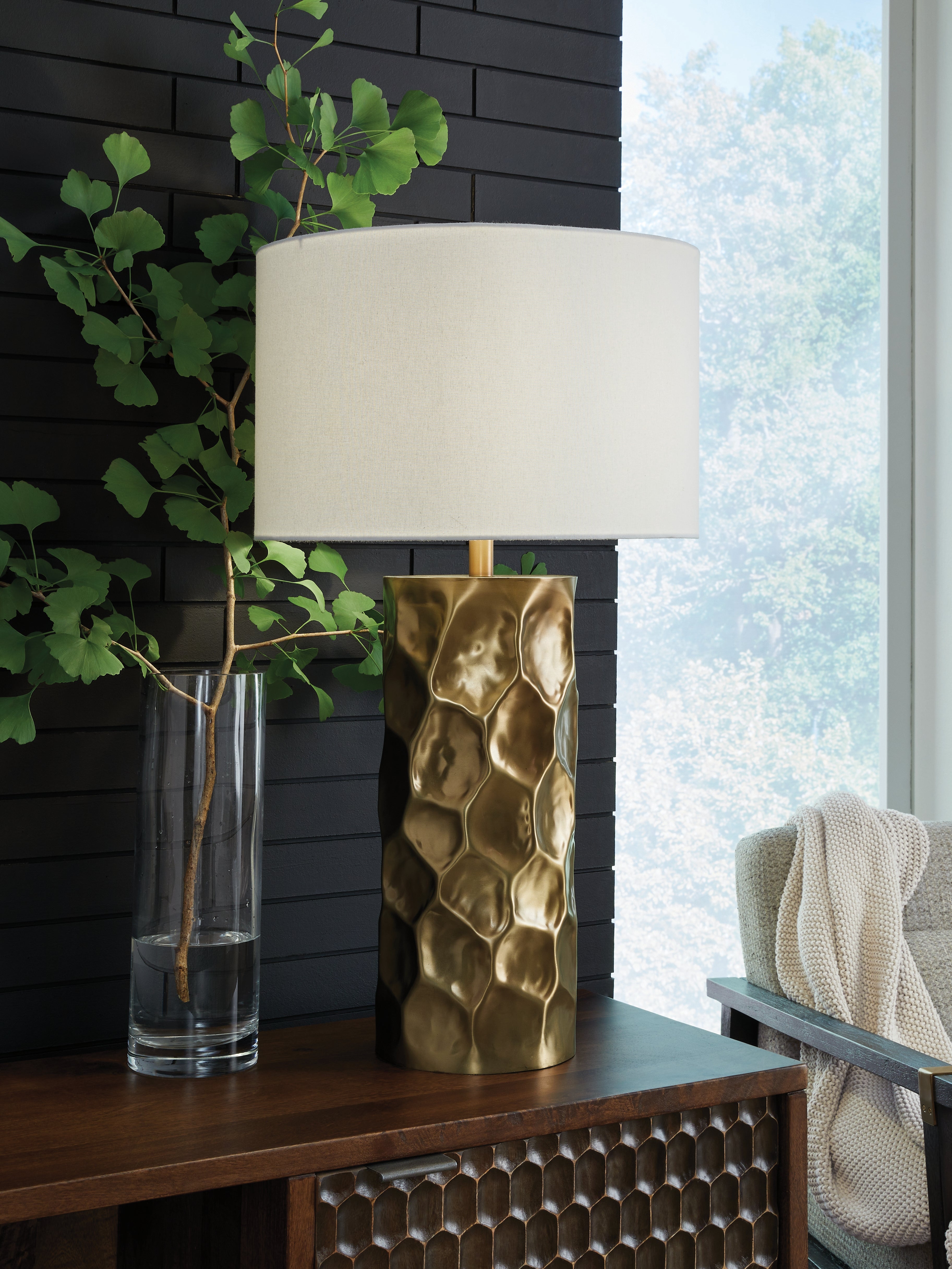 Floridian Furniture - Ashley Furniture - Marshawn Lighting - Metal Table Lamp (1/CN) / Gold Finish - L207524