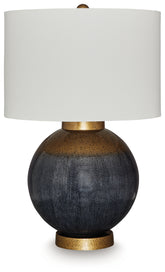 Floridian Furniture - Ashley Furniture - Adara Lighting - Metal Table Lamp (1/CN) / Blue/Gold Finish - L207564