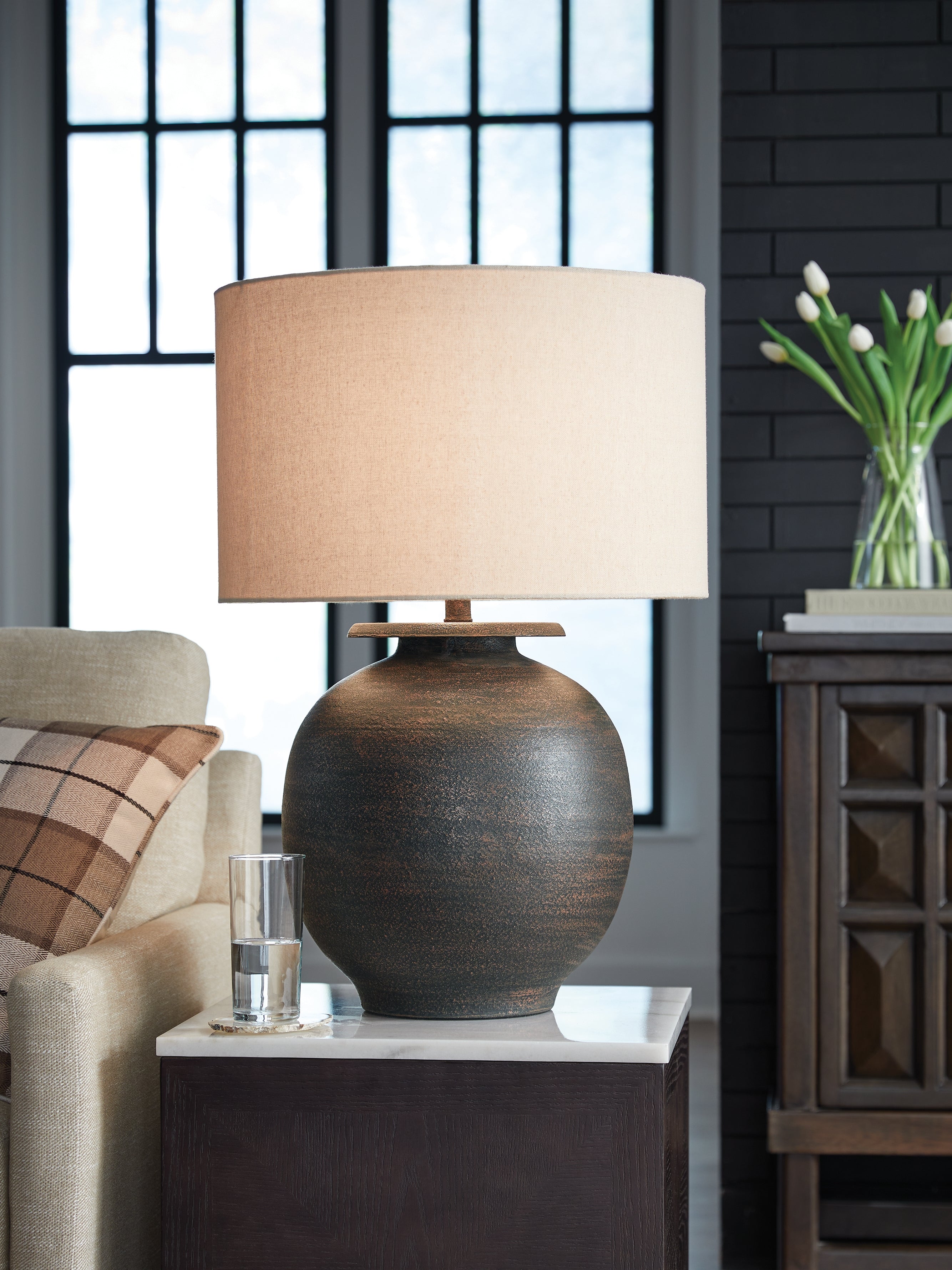 Floridian Furniture - Ashley Furniture - Carlenbury Lighting - Metal Table Lamp (1/CN) / Antique Brown - L207574