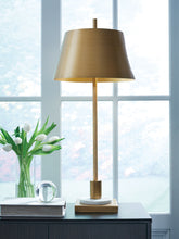 Floridian Furniture - Ashley Furniture - Fritzburn Lighting - Metal Table Lamp (1/CN) / Gold Finish/White - L208444