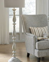Floridian Furniture - Ashley Furniture - Bernadate Lighting - Poly Floor Lamp (1/CN) / Whitewash - L235341