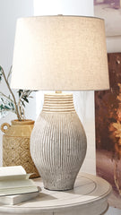 Floridian Furniture - Ashley Furniture - Layal Lighting - Table Lamp (Set of 2) / Beige - L235634X2