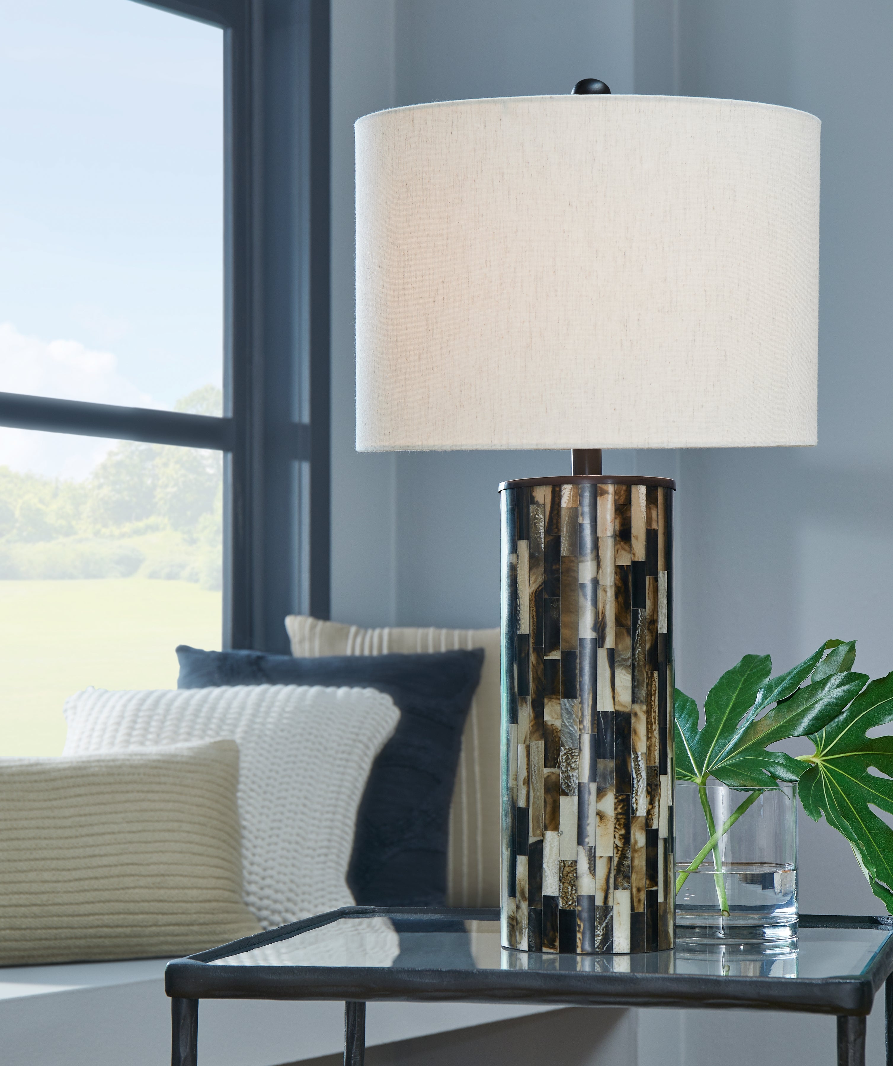 Floridian Furniture - Ashley Furniture - Ellford Lighting - Poly Table Lamp (1/CN) / Black/Brown/Cream - L235684