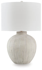 Floridian Furniture - Ashley Furniture - Calbert Lighting - Poly Table Lamp (1/CN) / Warm Gray - L235824