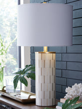 Floridian Furniture - Ashley Furniture - Faridworth Lighting - Poly Table Lamp (1/CN) / White/Gold Finish - L235954