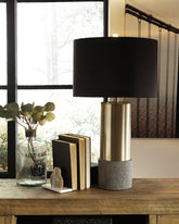 Floridian Furniture - Ashley Furniture - Jacek Lighting - Metal Table Lamp (Set of 2) / Gray/Brass Finish - L243164