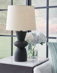 Floridian Furniture - Ashley Furniture - Scarbot Lighting - Paper Table Lamp (Set of 2) / Distressed Black - L243354