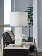 Floridian Furniture - Ashley Furniture - Linderfield Lighting - Alabaster Table Lamp (1/CN) / White/Gold Finish - L429094