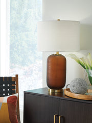 Floridian Furniture - Ashley Furniture - Farberman Lighting - Glass Table Lamp (1/CN) / Amber - L430864