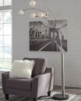 Floridian Furniture - Ashley Furniture - Winter Lighting - Metal Arc Lamp (1/CN) / Silver Finish - L725089