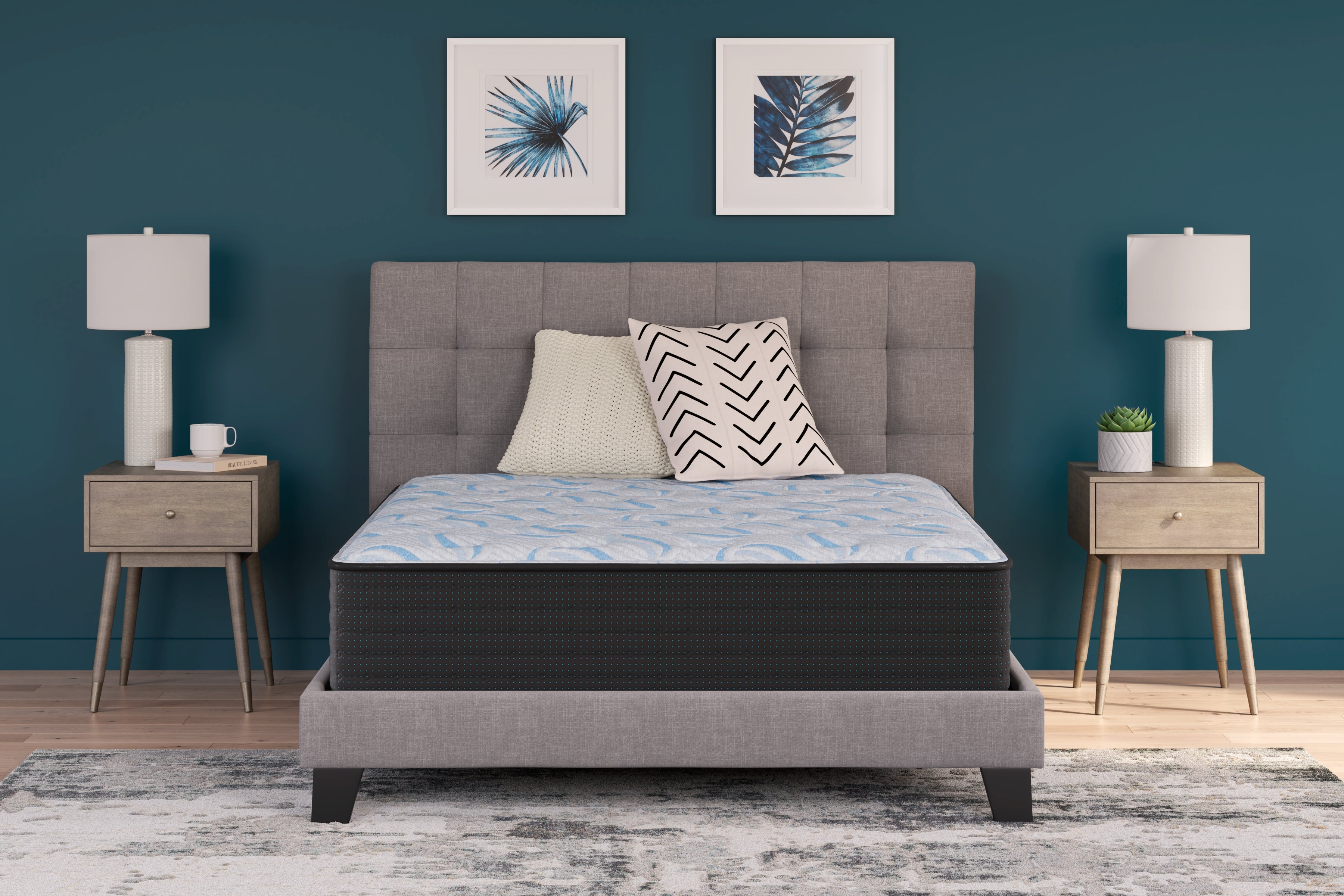 Floridian Furniture - Ashley Furniture - Elite Springs Firm Mattresses - Twin / Gray/Blue - M40511
