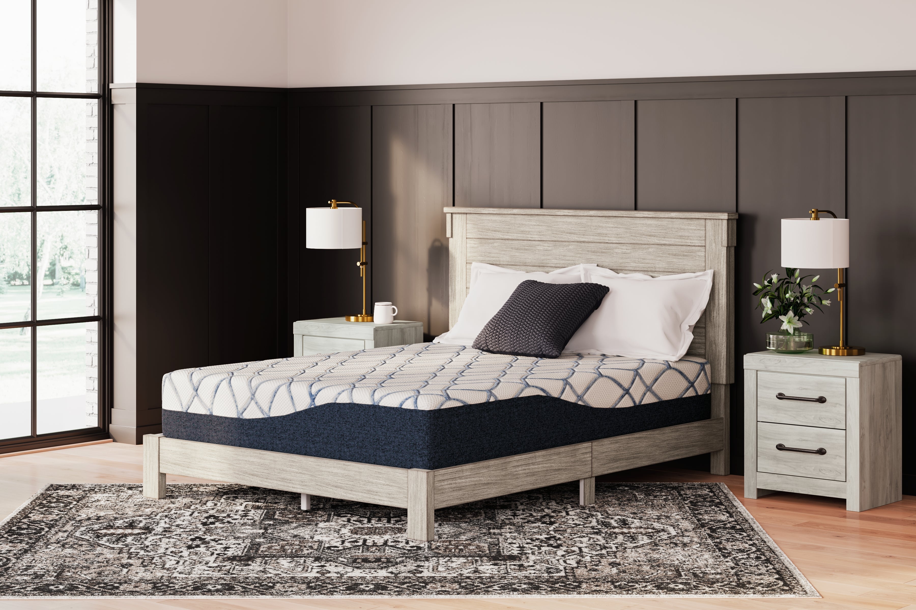 Floridian Furniture - Ashley Furniture - 12 Inch Chime Elite 2.0 Mattresses - California King / White/Blue - M42651