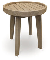 Floridian Furniture - Ashley Furniture - Marina Sun Outdoor - Round End Table / Beige - PCP204-706