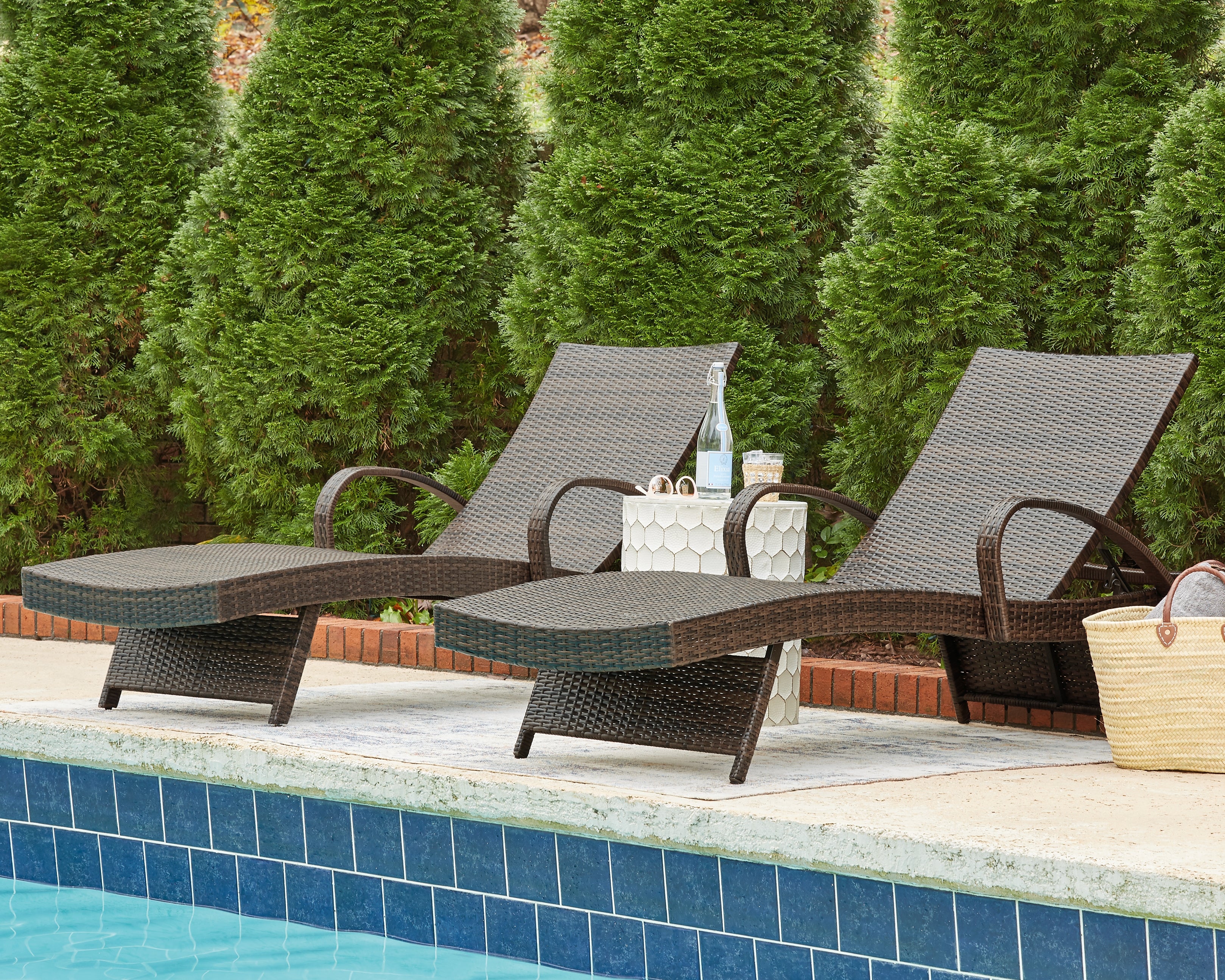 Floridian Furniture - Ashley Furniture - Kantana Outdoor - Chaise Lounge (Set of 2) / Brown - P283-815