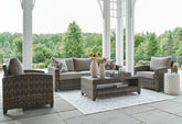 Floridian Furniture - Ashley Furniture - Oasis Court Outdoor - Sofa/Chairs/Table Set (4/CN) / Gray - P335-081