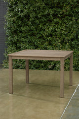 Floridian Furniture - Ashley Furniture - Aria Plains Outdoor - Square Dining Table w/UMB OPT / Brown - P359-615