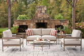 Floridian Furniture - Ashley Furniture - Bluff Trail Outdoor - Love/Chairs/Tables Set (5/CN) - PCP383-080