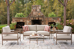 Floridian Furniture - Ashley Furniture - Bluff Trail Outdoor - Love/Chairs/Tables Set (5/CN) - PCP383-080