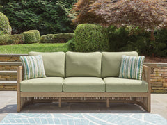 Floridian Furniture - Ashley Furniture - Serena Shores Outdoor - Sofa with Cushion / Beige/Green - PCP604-838