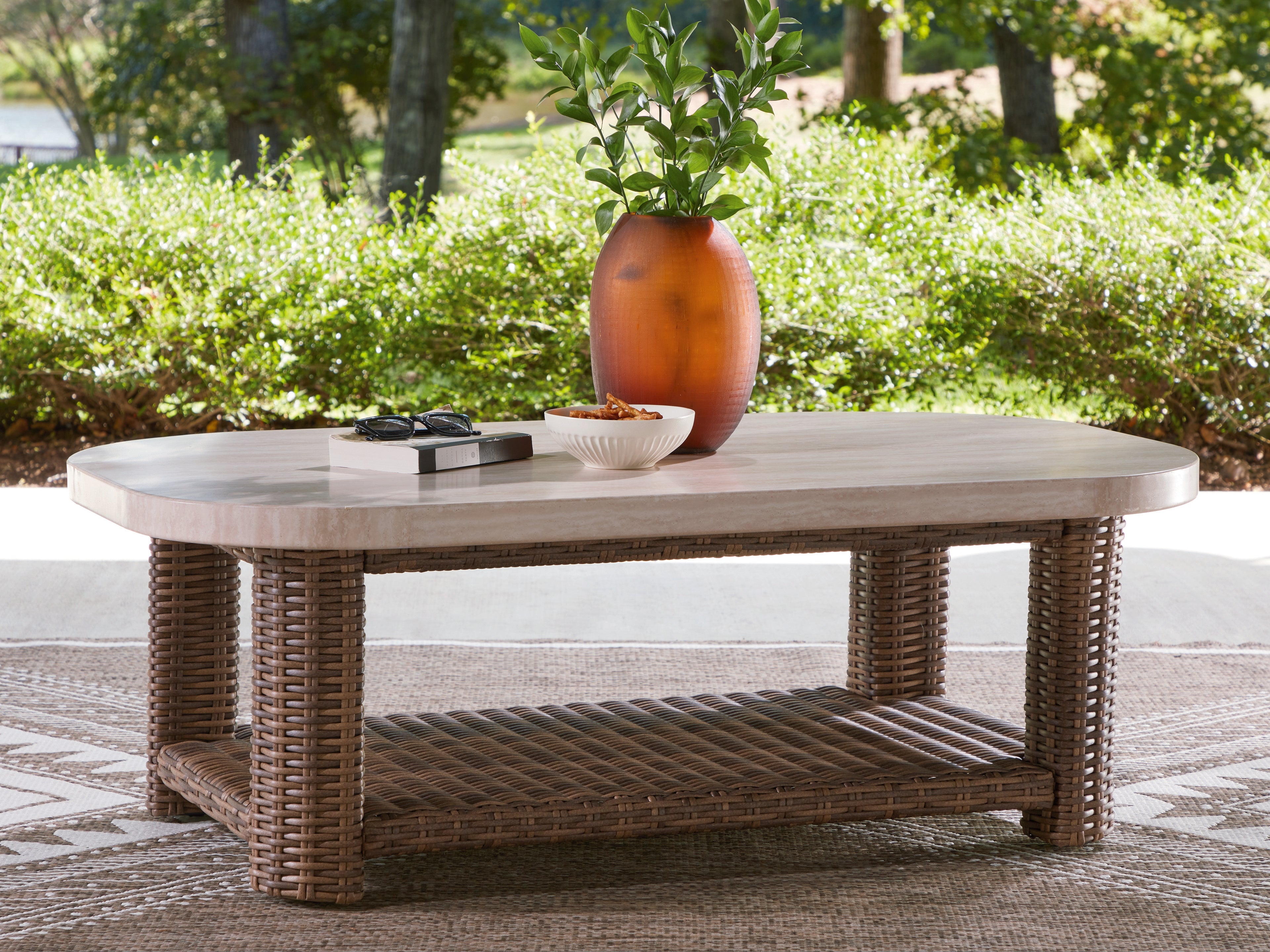 Floridian Furniture - Ashley Furniture - Dolan Creek Outdoor - Rectangular Cocktail Table - PCP610-701