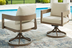 Floridian Furniture - Ashley Furniture - Serene Bay Outdoor - Arm Chair With Cushion (Set of 2) / Dark Brown/White - P671-601A