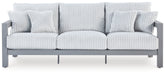 Floridian Furniture - Ashley Furniture - Hurley Park Outdoor - Loveseat w/Cushion / Gray - PCP695-835