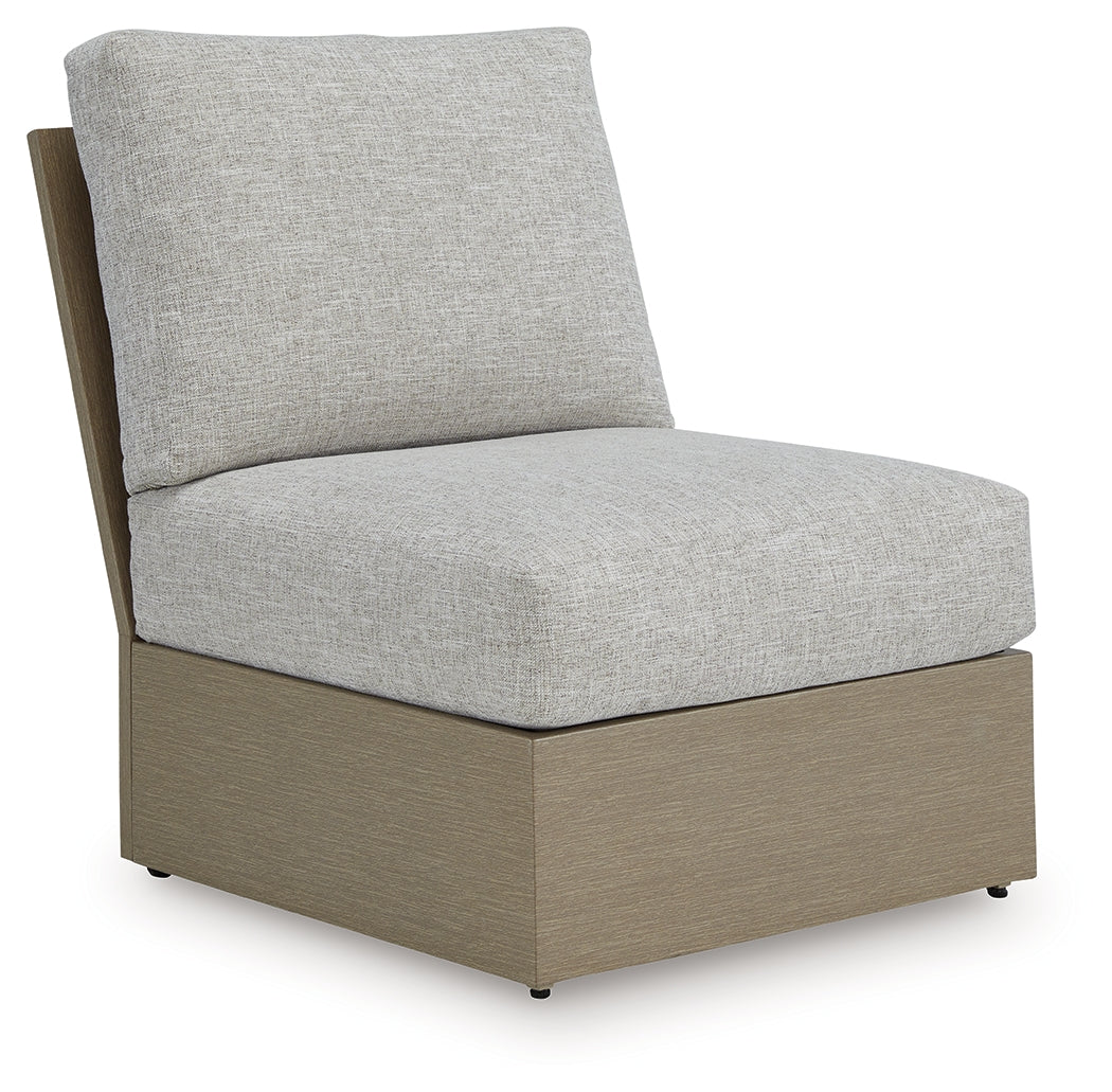 Floridian Furniture - Ashley Furniture - Kimpton Isle Outdoor - Armless Chair w/Cushion / Brown/Beige - P704-846