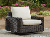 Floridian Furniture - Ashley Furniture - Kimora Outdoor - 4-Piece Outdoor Sectional / Beige/Dark Brown - P711P2