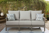 Floridian Furniture - Ashley Furniture - Visola Outdoor - Bench with Cushion / Gray - P802-600